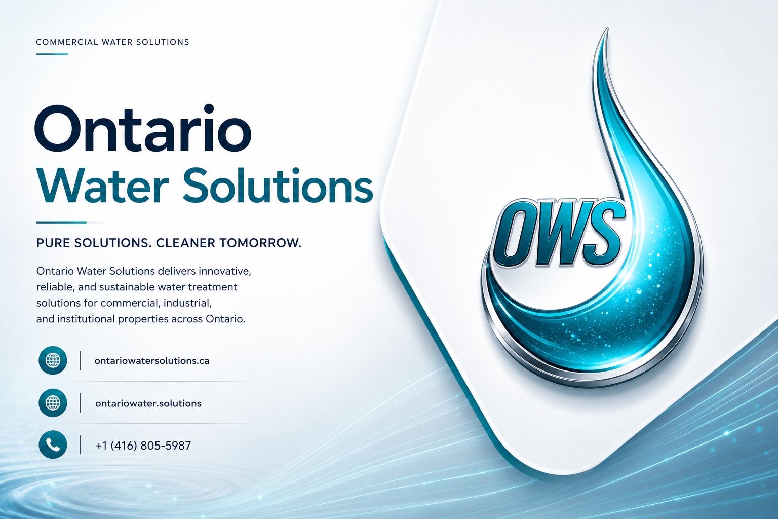Ontario Water Solutions — Pure Solutions. Cleaner Tomorrow. Commercial water treatment solutions across Ontario.